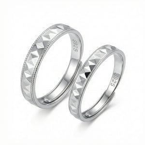 Bague Argent 925 Pyramide Ajustable