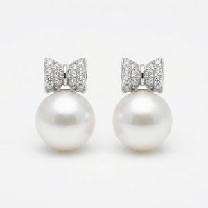 Boucles d'Oreilles Argent 925 Nœud Perle