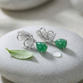 Boucles d'Oreilles Argent 925 Papillon Jade