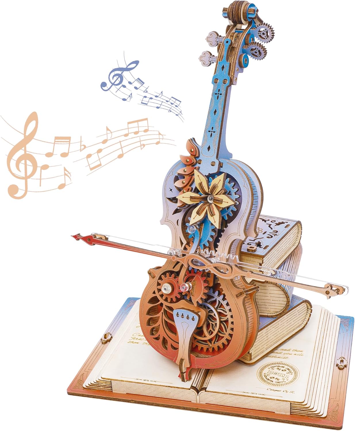 Robotime ROKR 3D Magic Cello - Adult 3D Wooden Puzzle - Automatic Playing Mec...