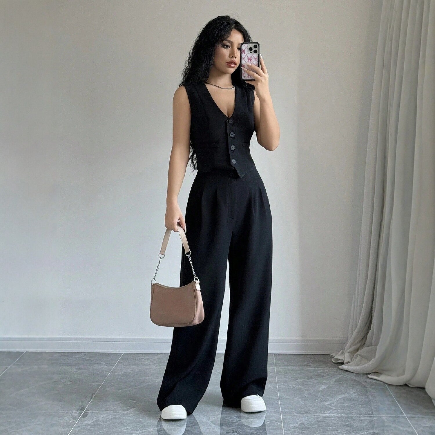 Ensemble Cross-border Chic Chanel-style Vest And Pants Set