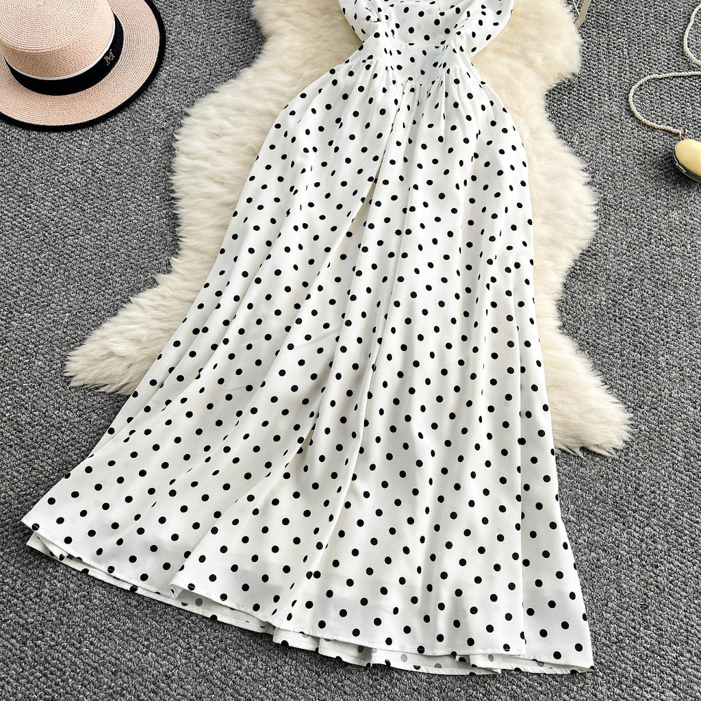 Robe Halter Pois Chic Style Français