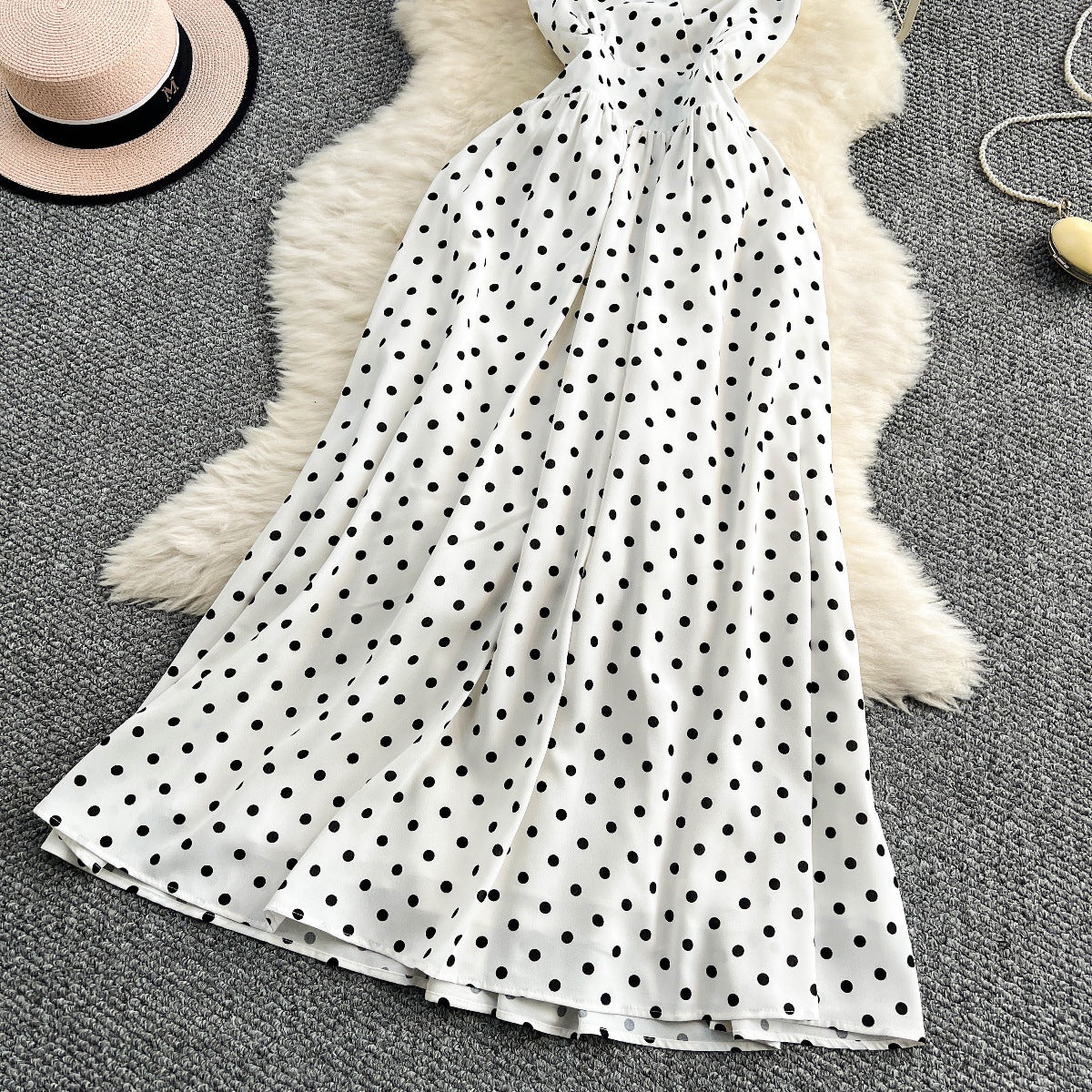 Robe Halter Pois Chic Style Français