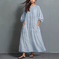 Robe décontractée coton-lin poches