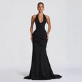 Robe Élégante Dos Nu à Taille Marquée