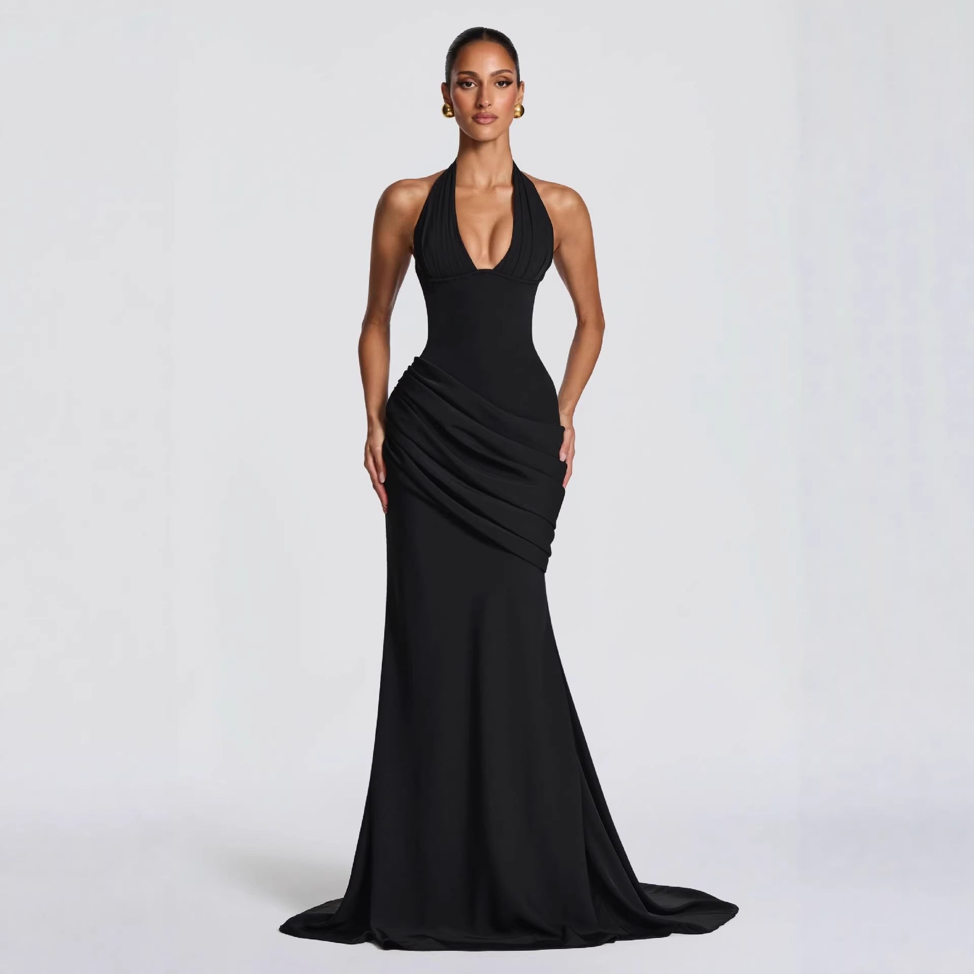 Robe Élégante Dos Nu à Taille Marquée
