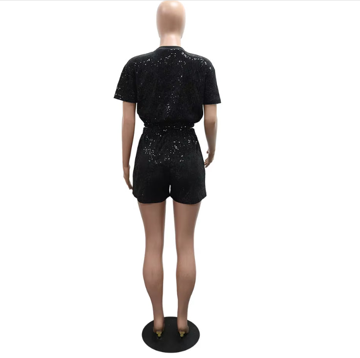 Ensemble Femme Chic Col Rond Manches Courtes
