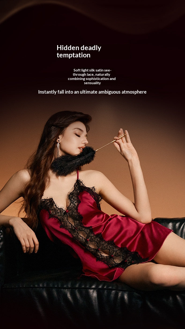 Nuisette Satin Ajourée - Sensualité Luxe