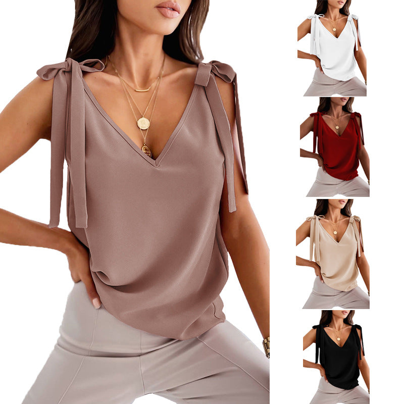 Camisole Noeuds Papillon - Top Été Léger Femme