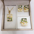Collier pendentif style Monet avec perle d'eau douce naturelle et design peinture ancienne artistique