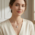 Collier pendentif trèfle quatre feuilles en argent sterling 925 avec diamants et pierres blanches