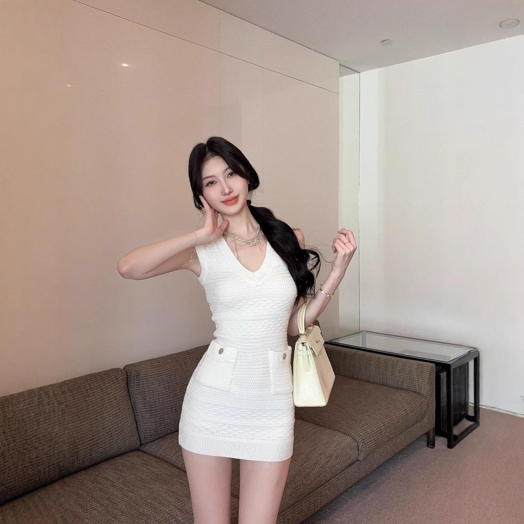 Robe Ajustée tricot col V