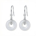 Boucles d'Oreilles Argent Pierre Ronde Polis