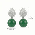 Boucles d'Oreilles Argent 925 Jade Diamant