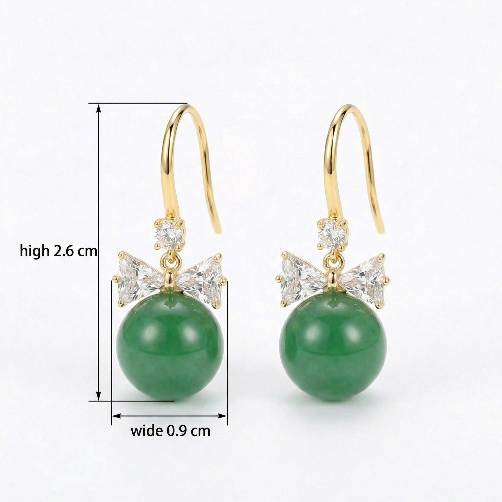 Boucles d'Oreilles Argent 925 Jade Nœud