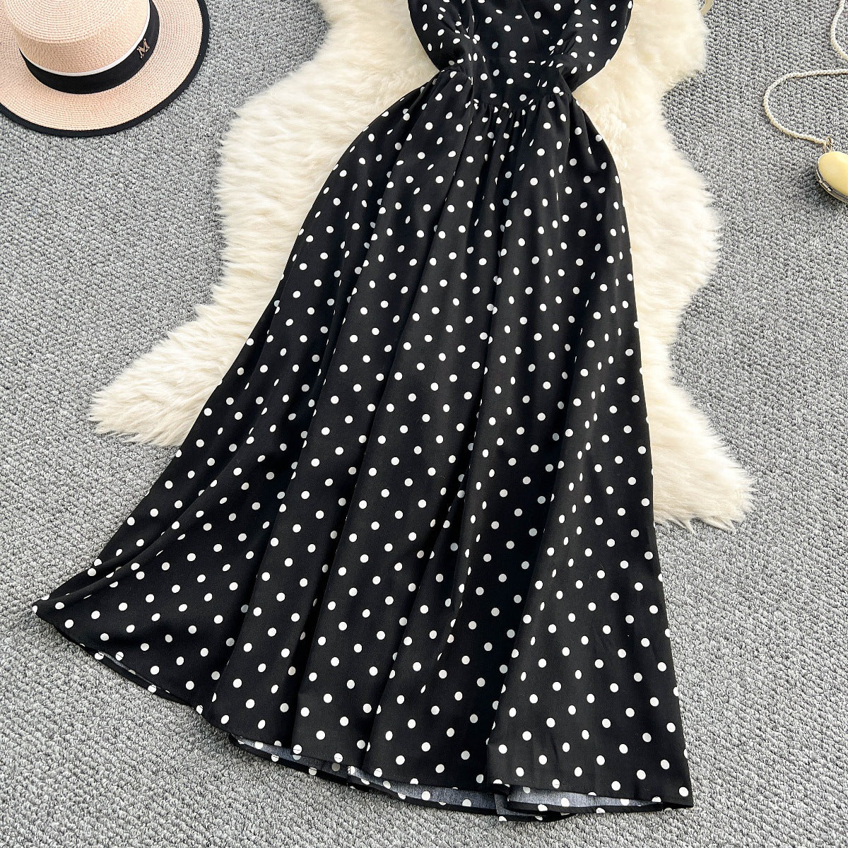 Robe Halter Pois Chic Style Français