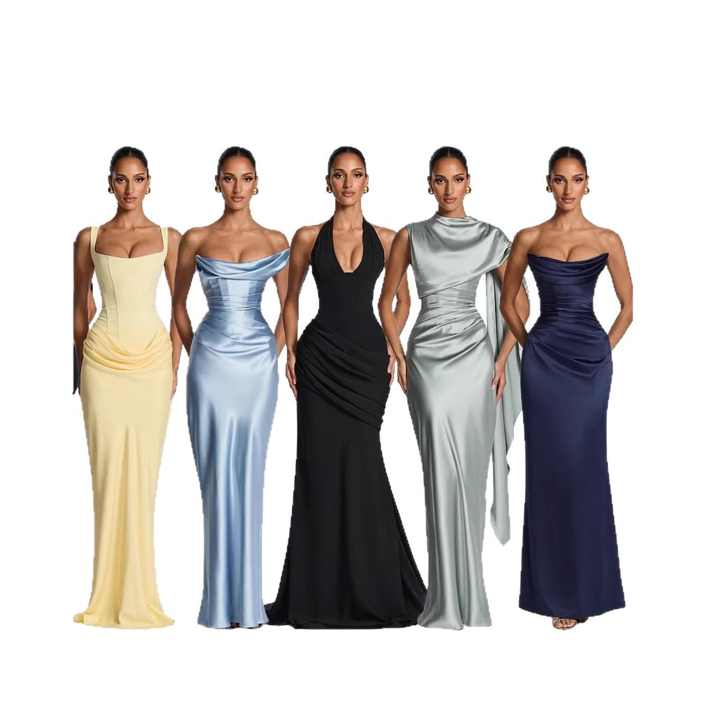 Robe Élégante Dos Nu à Taille Marquée