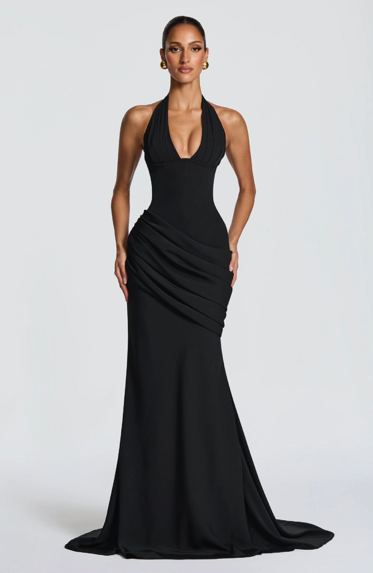 Robe Élégante Dos Nu à Taille Marquée
