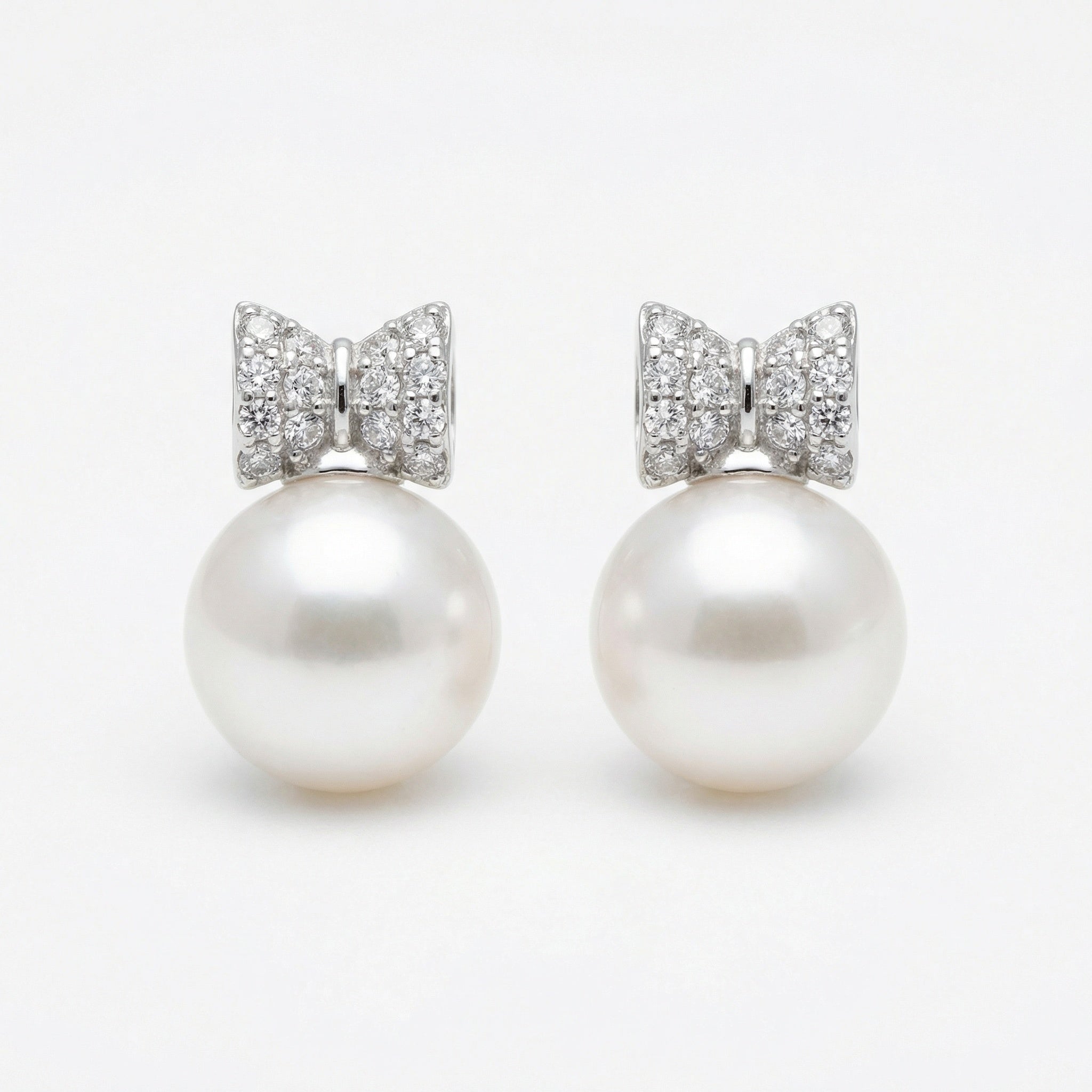 Boucles d'Oreilles Argent 925 Nœud Perle