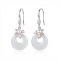 Boucles d'Oreilles Argent Jade & Perles Florales