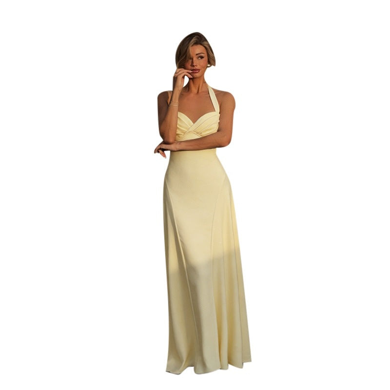 Robe Longue Plissée Sophistiquée - Élégance Soirée